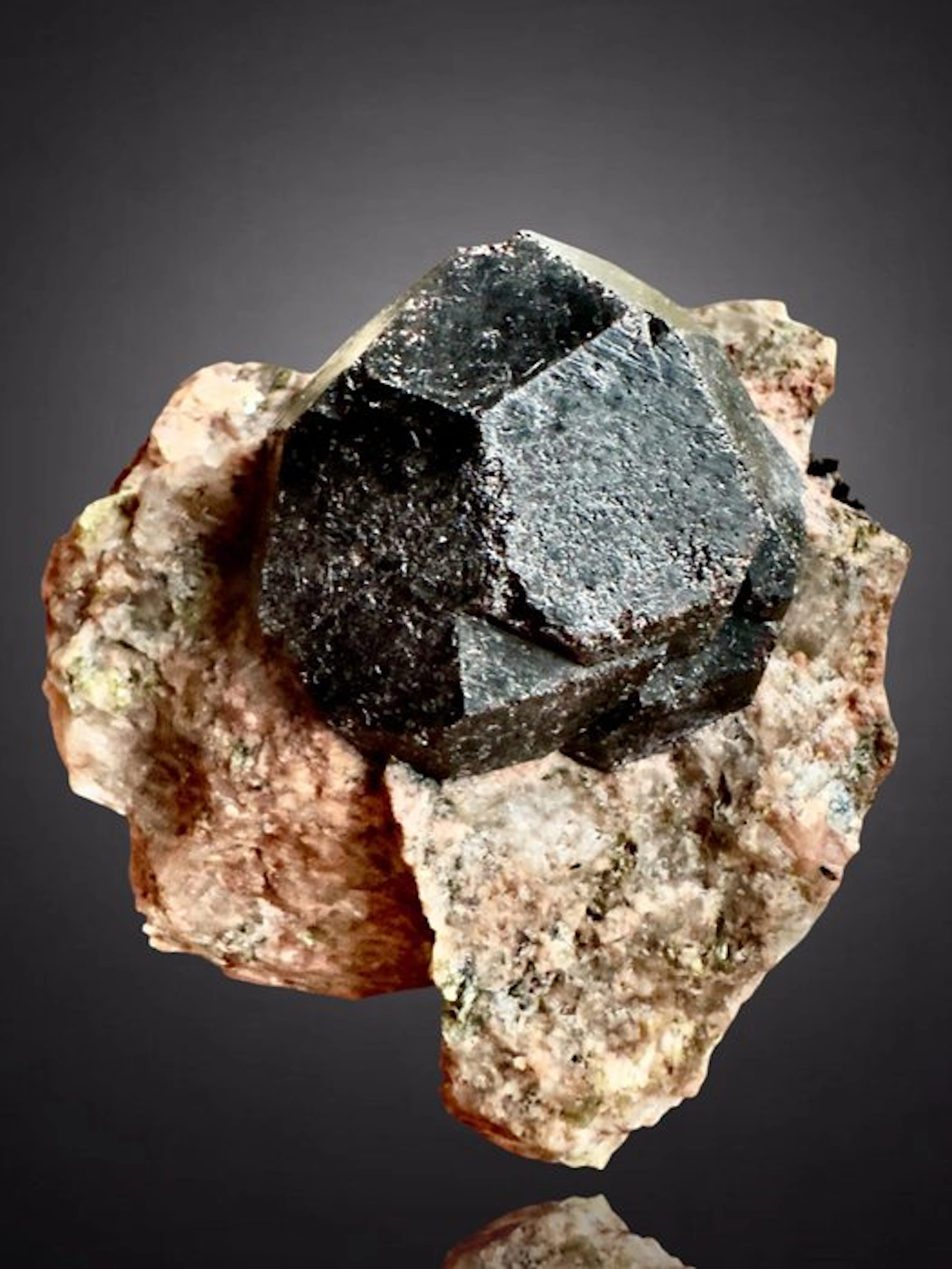 Almandine crystal with a red heart