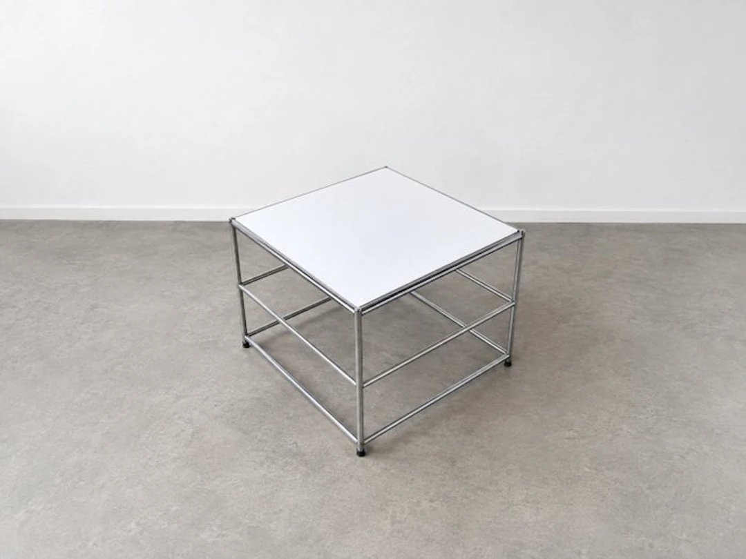 Side table - Steel, HPL - Upcycled Table made from USM Haller parts