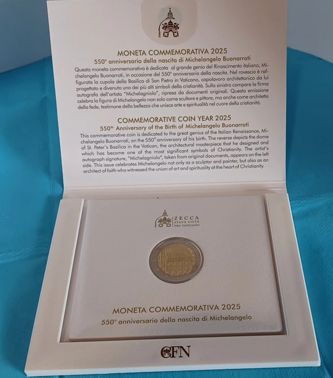 Vatican. 2 Euro 2025 "Michelangelo" (No reserve price)