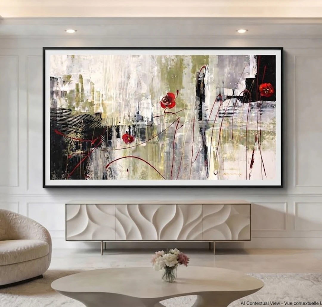 Dam Domido - NO RESERVE PRICE -Tree poppys - 160 x 90 cm