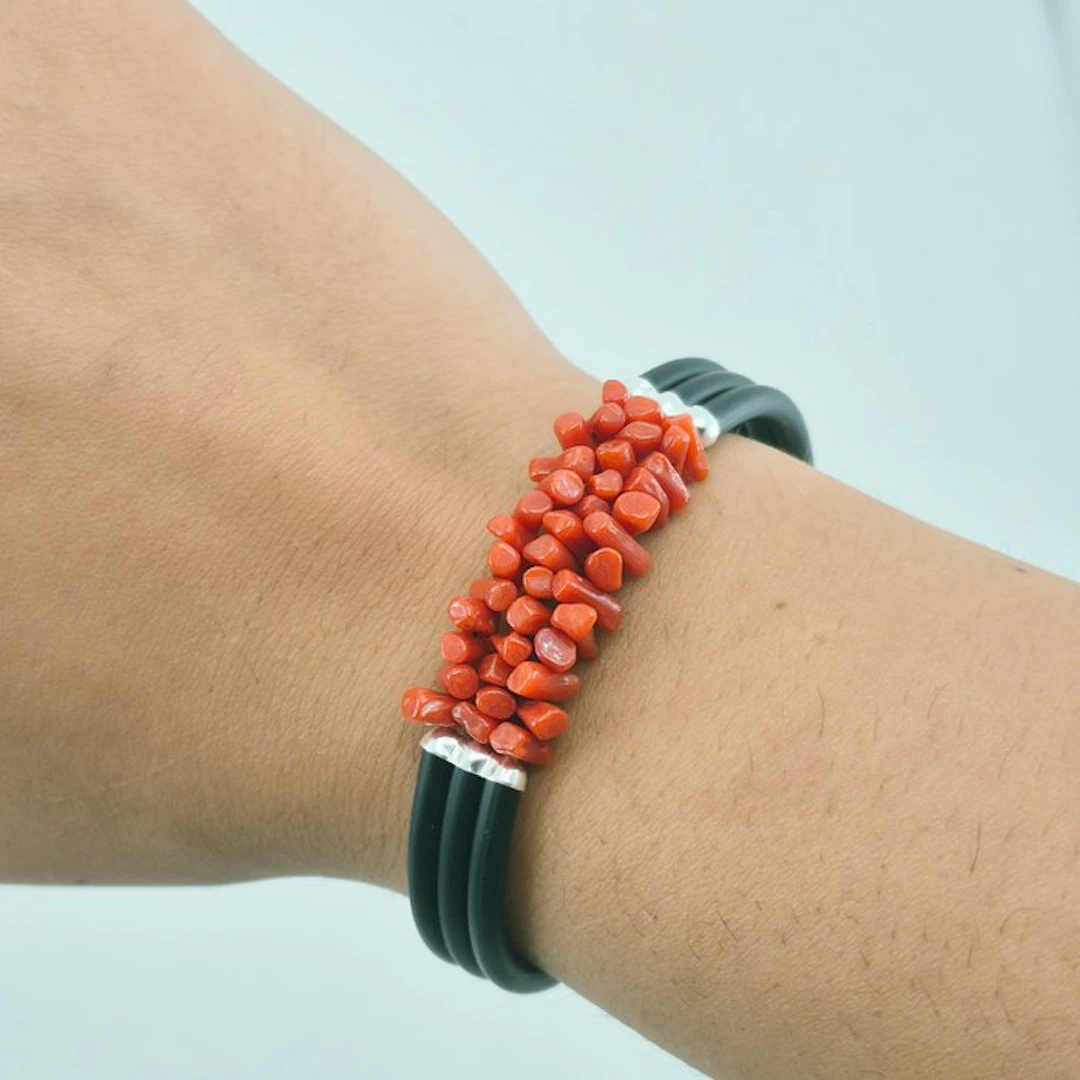 Coral - Silver, No Reserve - Bracelet - CORALLO MEDITERRANEO