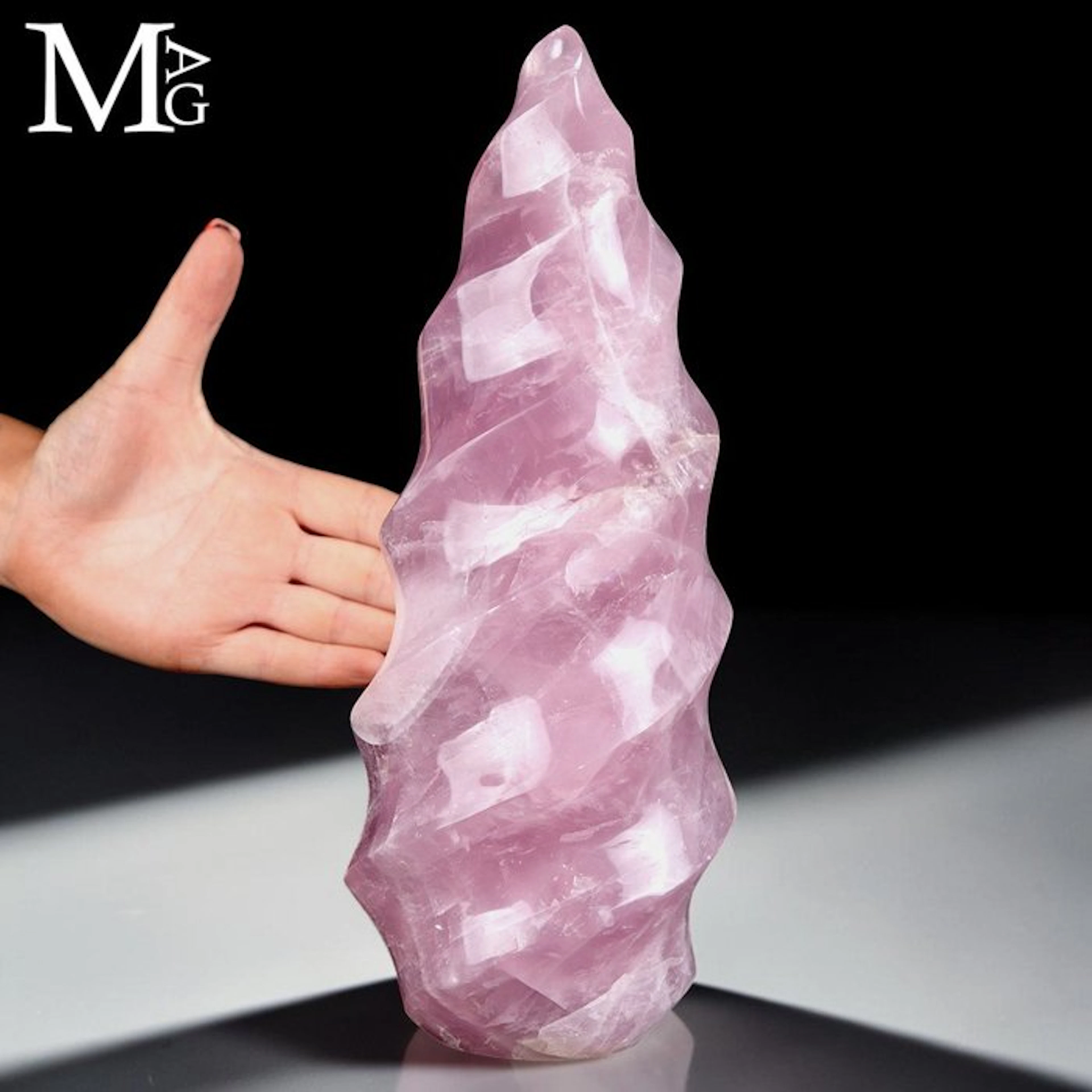 Natural Rose Quartz from Madagascar Large Carved...