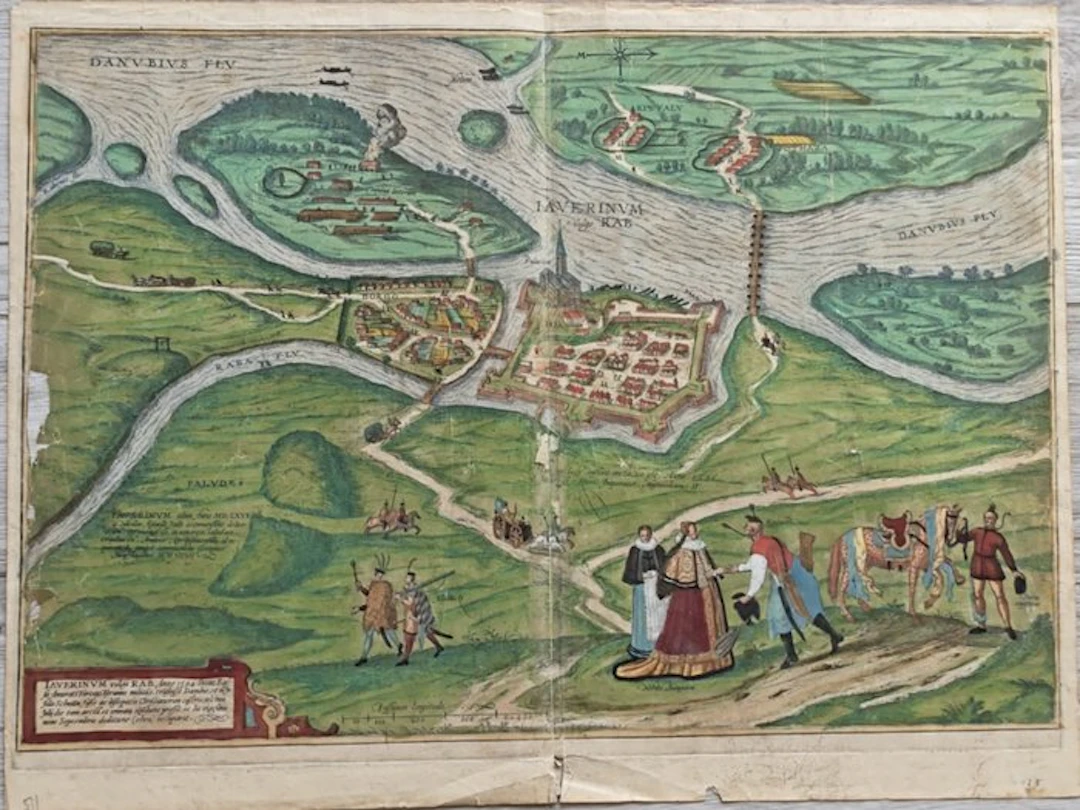 Europe - Bird's-eye view of the fortified city at the...