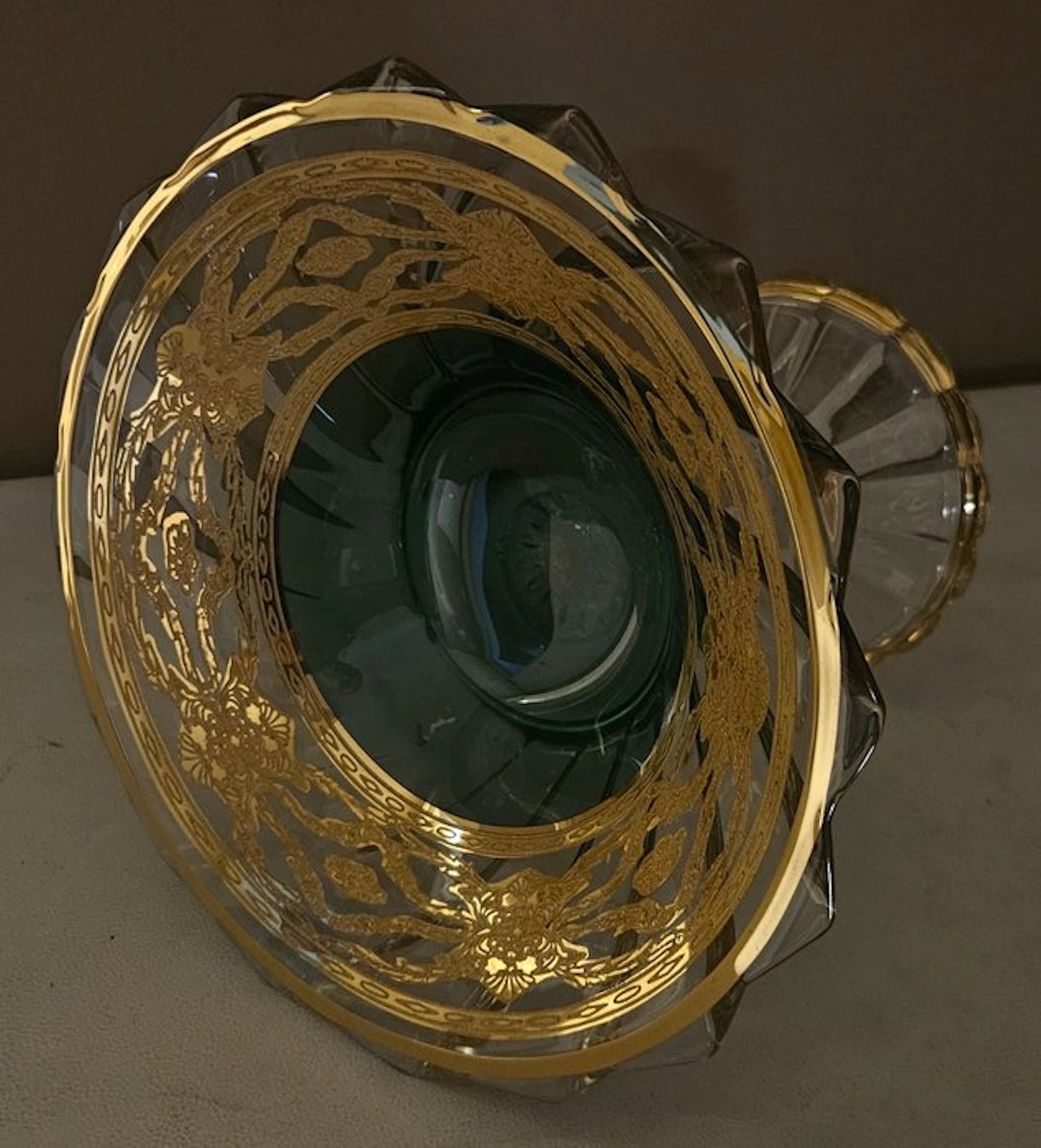 ISMIE LUX - Centrepiece - luxury emerald centerpieces in full gold - Crystal
