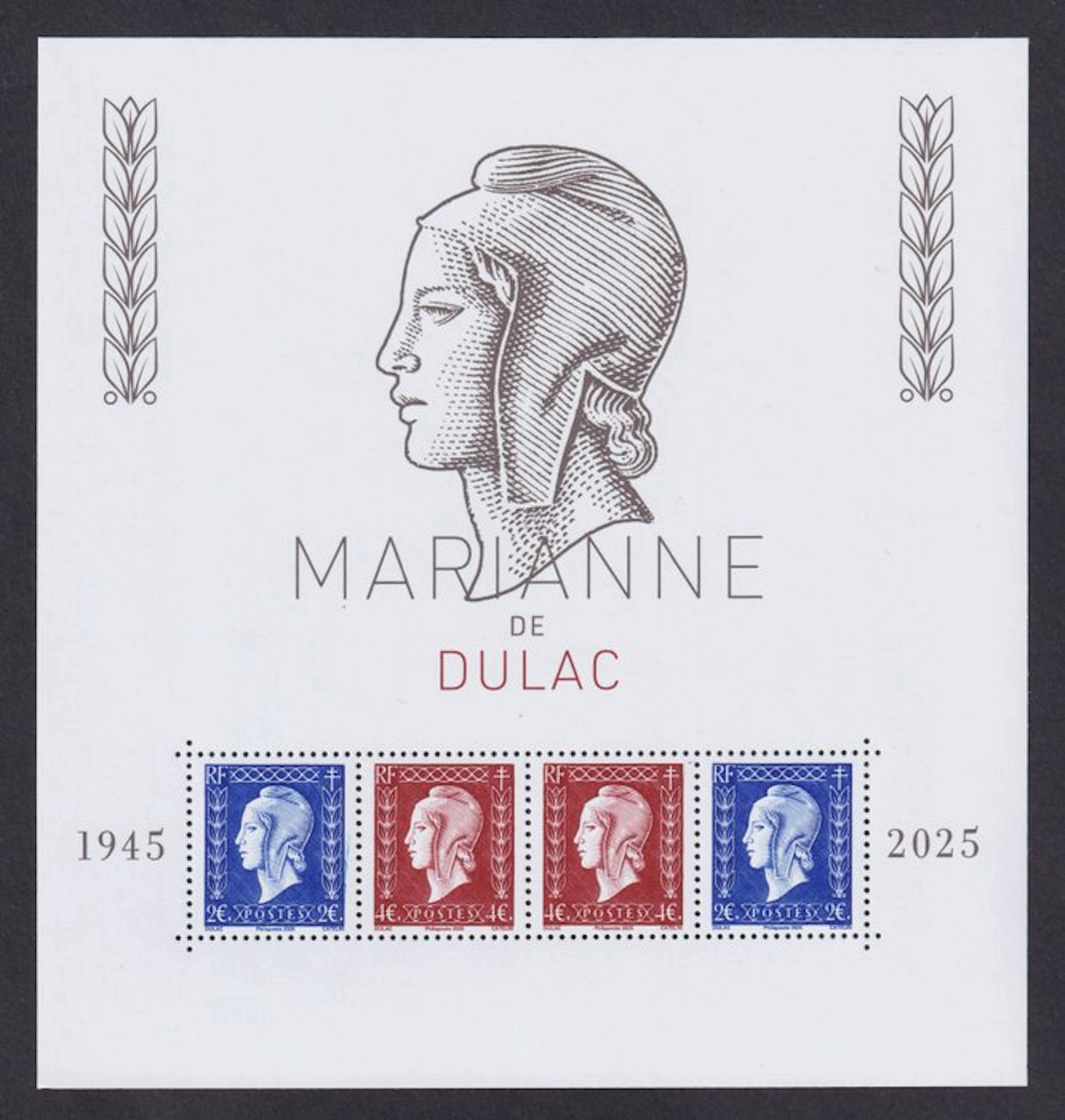 France 2025 - Dulac's Marianne block of stamps, No. F5860 mint**