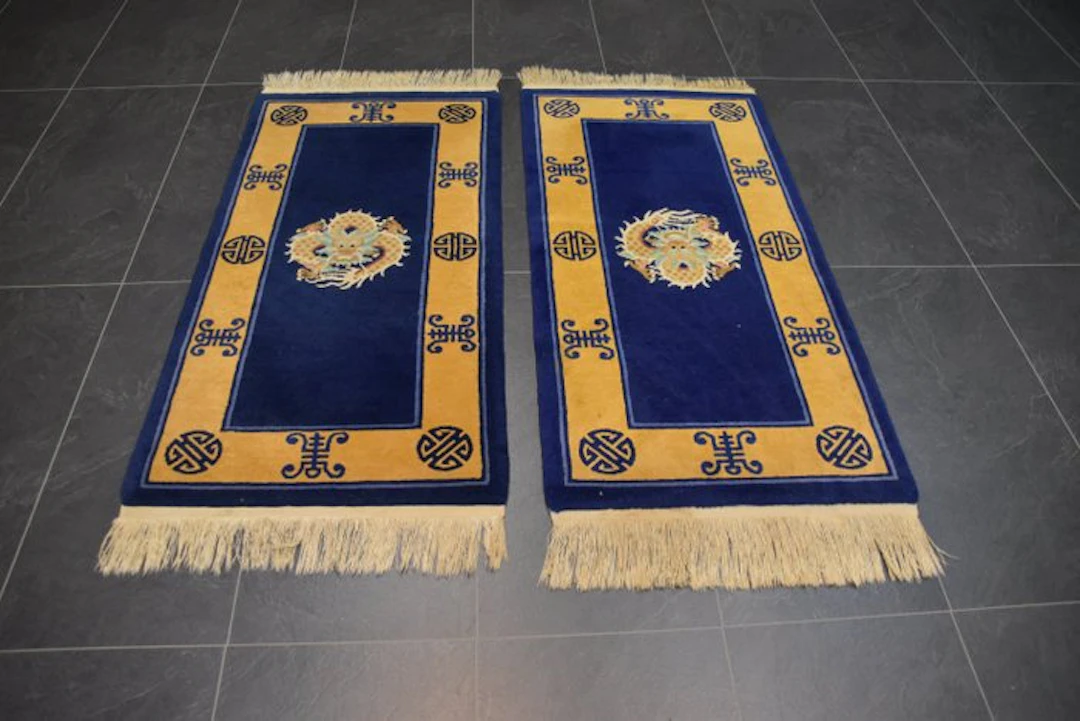 2x China drache set - Carpet - 138 cm - 69 cm