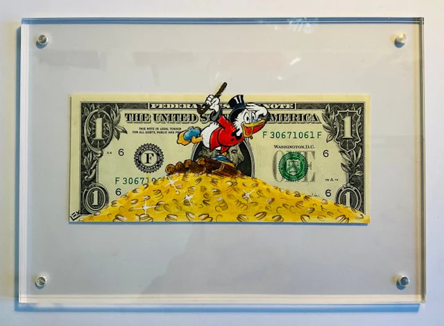 Lex (1979) - Uncle Scrooge “ In a sea of ​​money “ Dollar Bill -frame included-