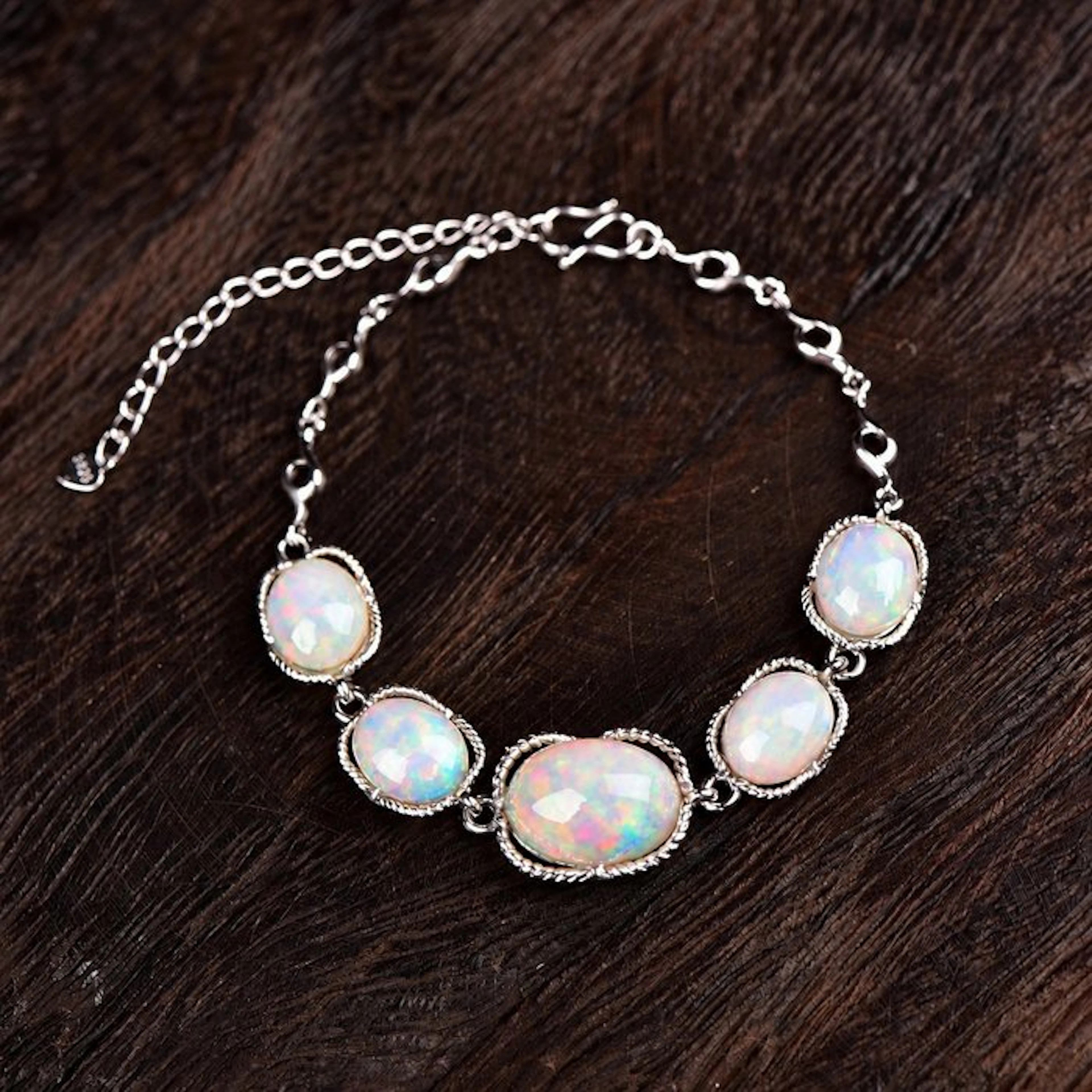 ALGT Certified - Highly Exclusive Natural Opal Bracelet...