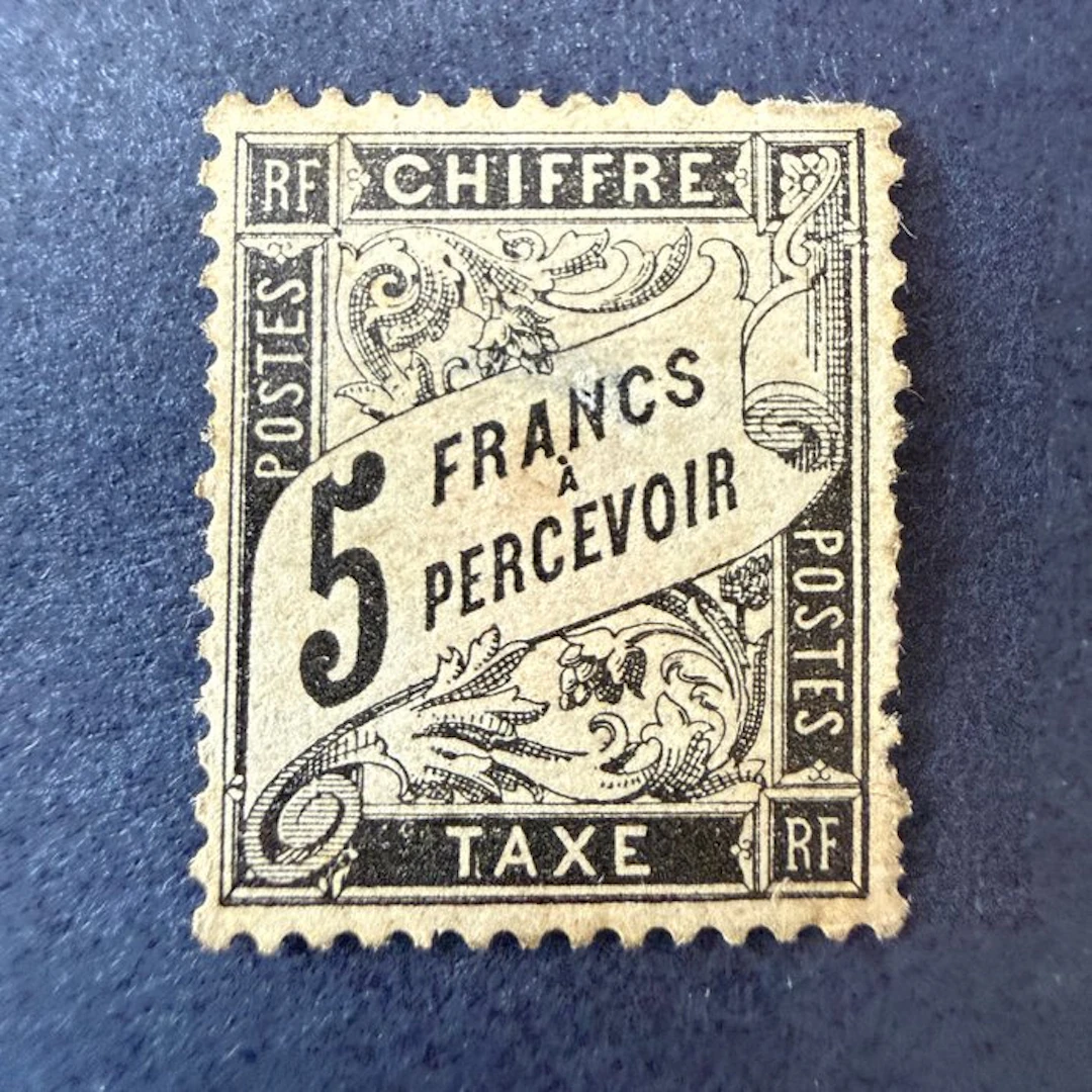 France - Yvert 24 Tax "Duval 5fr" mint * with hinge. Signed Calves.