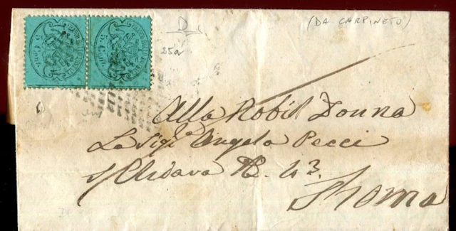 Italian Ancient States - Papal State 1868 - Pair of 5...
