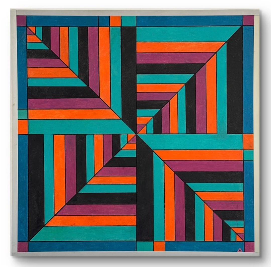 Jean-Louis Dhuit dit KESTA (1936) - Grande Abstraction géométrique optique