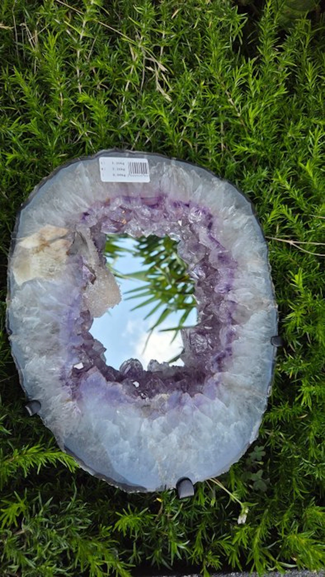 Amethyst amethyst wall mirror - Height: 27 cm - Width: 22 cm- 3.1 kg - (1)