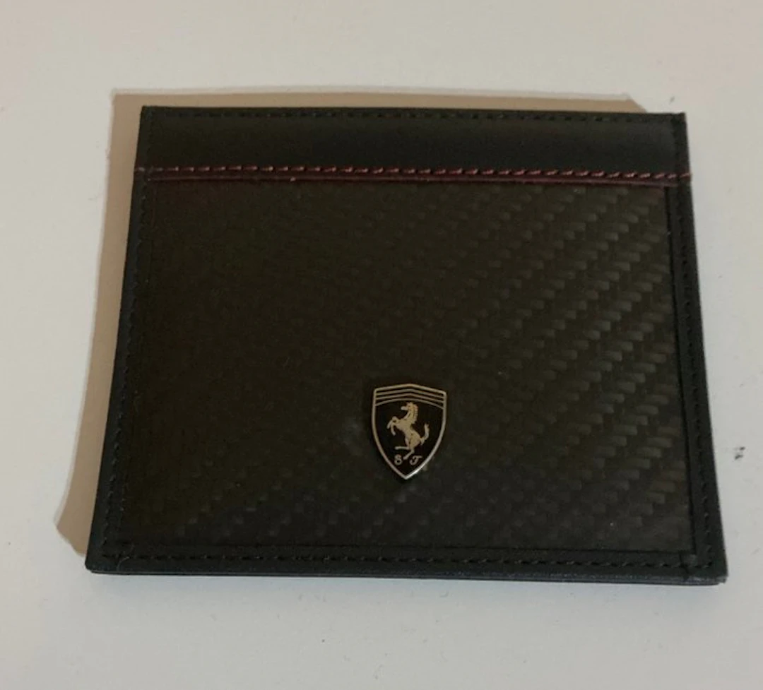 Leather and carbon fiber card holder. - Ferrari - Leather - 2025