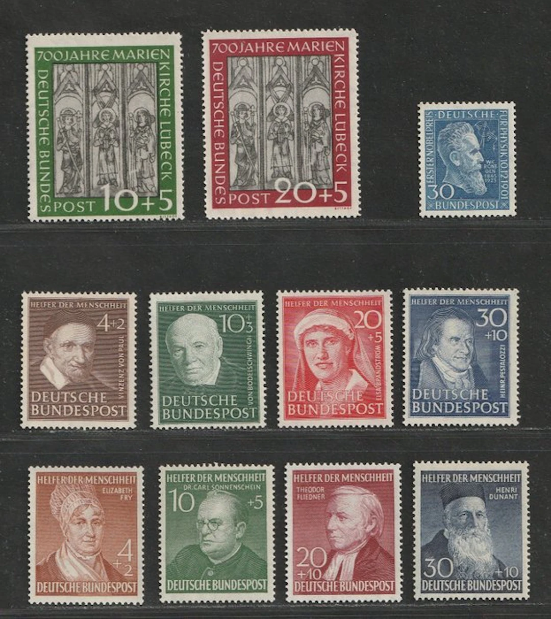 Germany 1951 - 4 better complete sets - Michel 139/140, 143/146, 147, 156/159