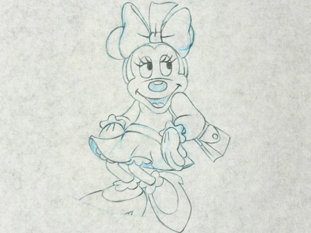 Walt Disney - Original Animation drawing of Minnie Mouse...