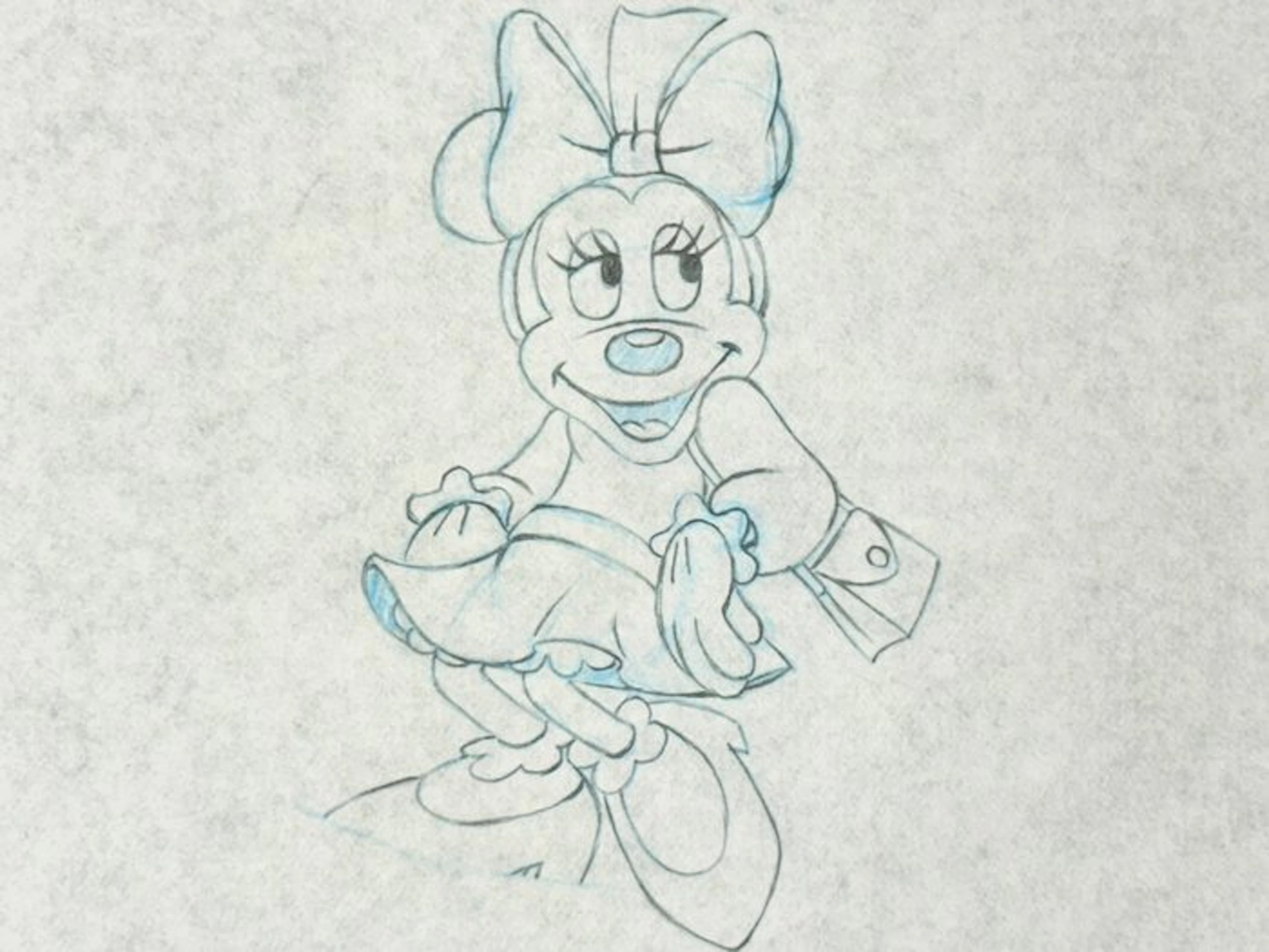Walt Disney - Original Animation drawing of Minnie Mouse...