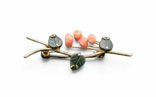 Swoboda - Coral - Gold-plated - Brooch