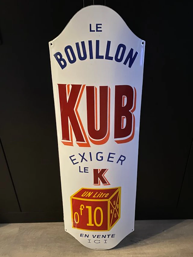 KUB Le Bouillon – Large Heavy Enamel Advertising Sign –...