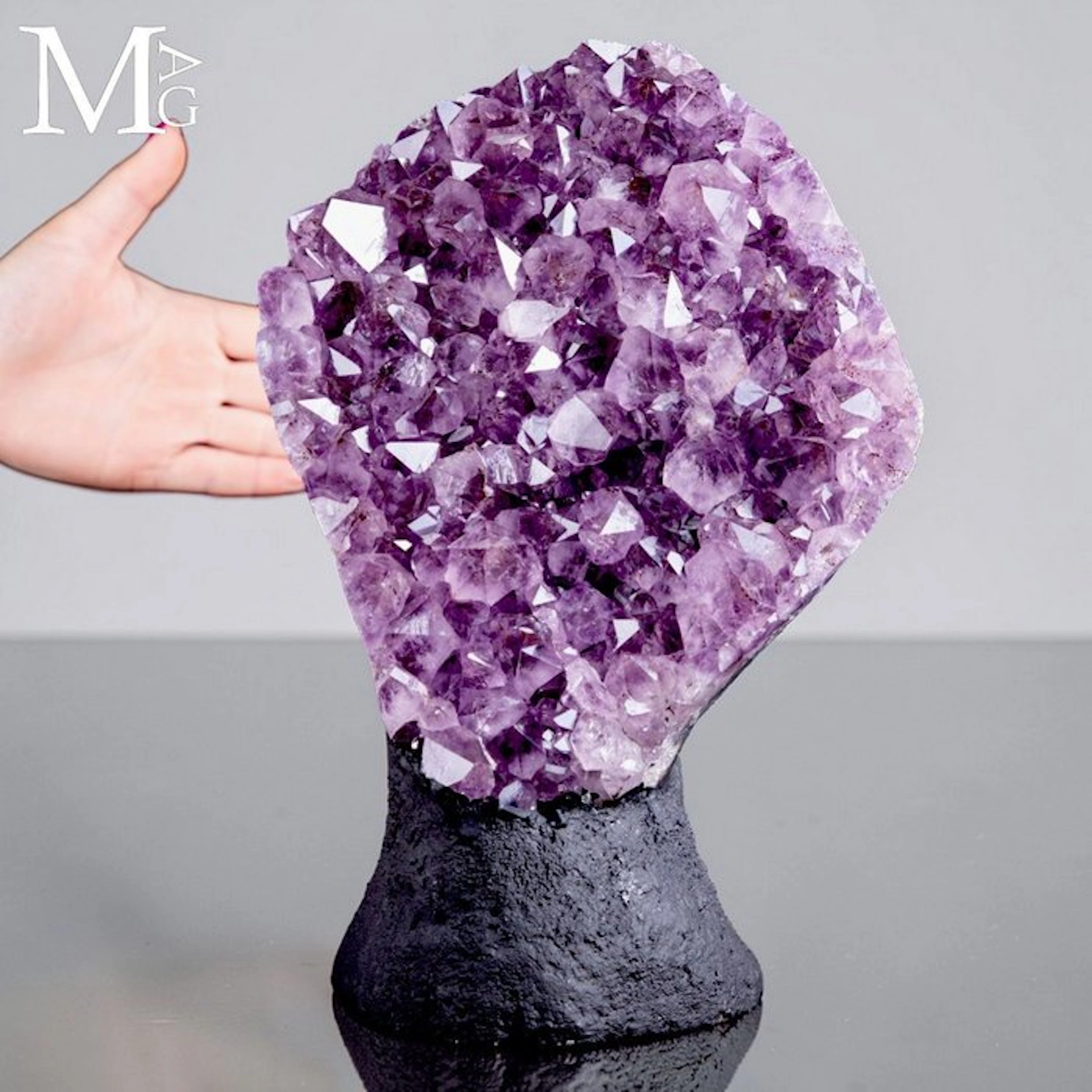 Brilliant Deep Violet Amethyst Druse with Sparkling...