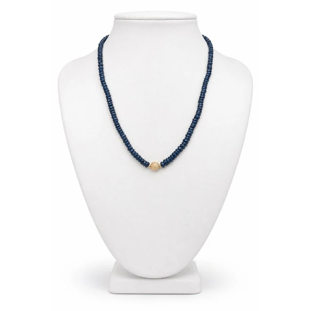 No reserve price - Necklace - 18 kt. Yellow gold Sapphire