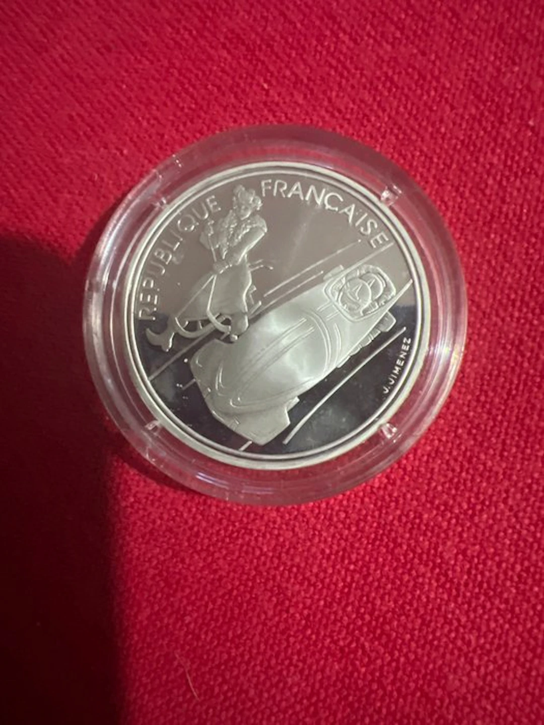 France. 100 Francs 1990 Albertville 92. BE (proof) en argent (No reserve price)