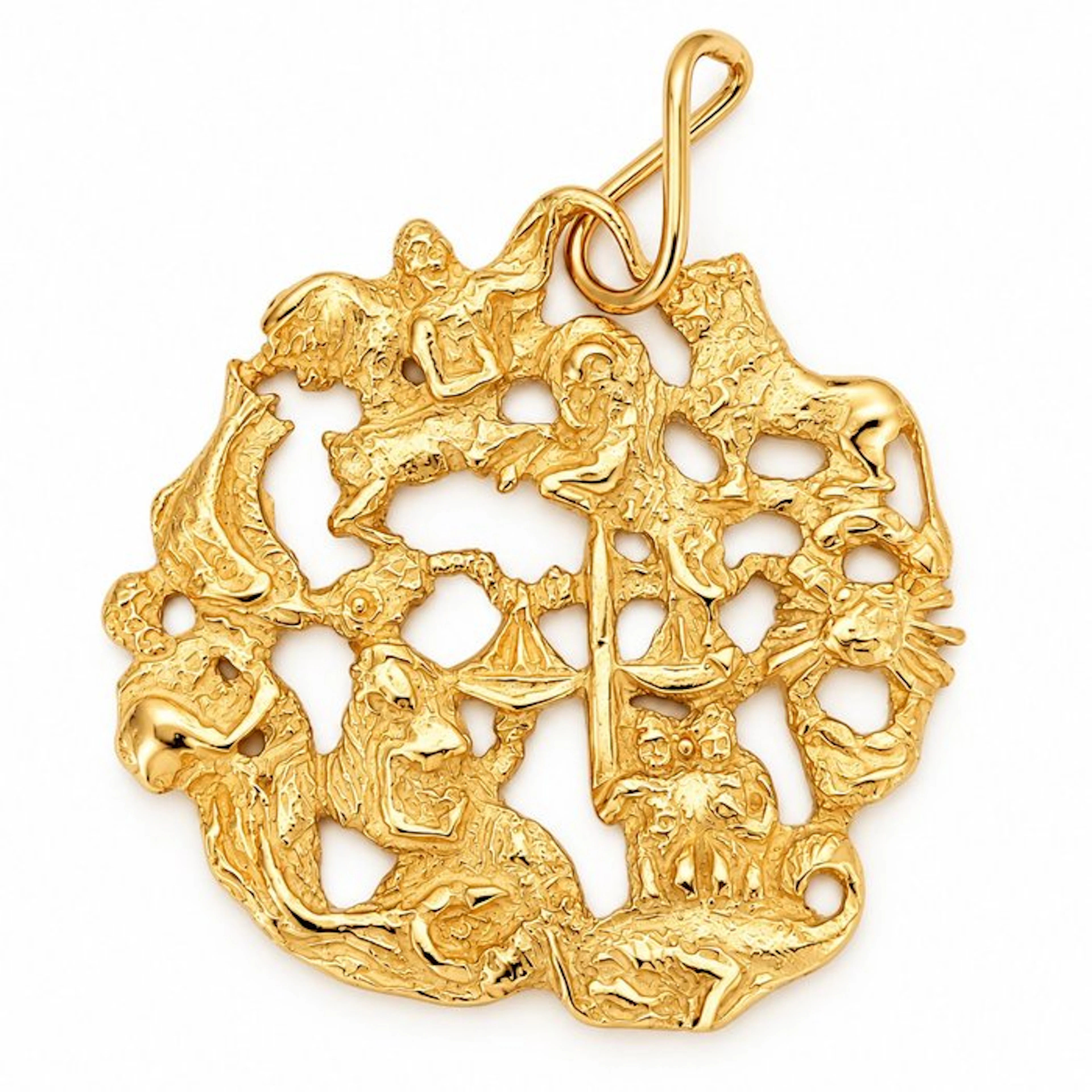Pendant - 18 kt. Yellow gold - Made in Italy - Handmade