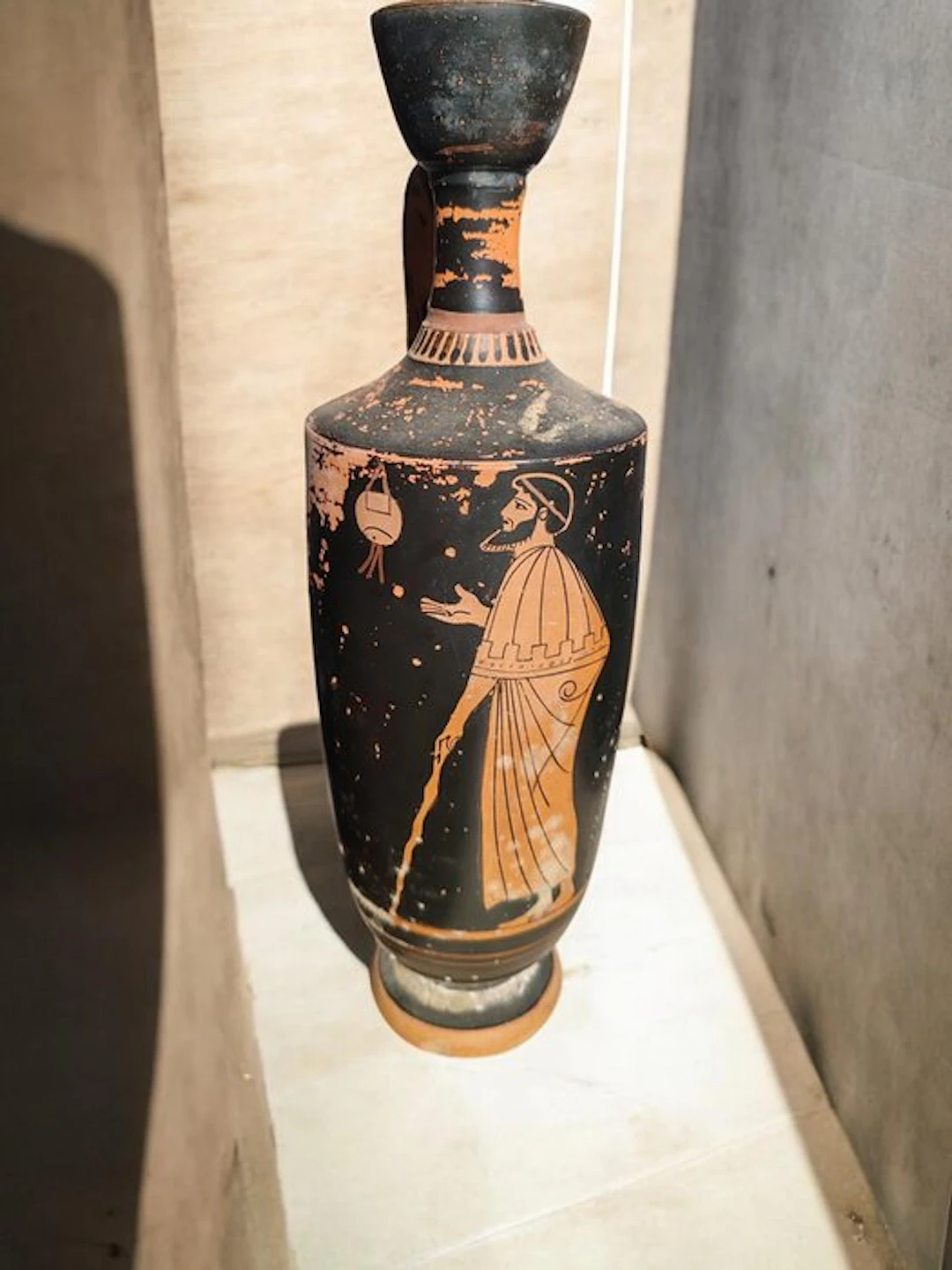 Pottery, Replica of Ancient Greek ceramic lekythos Vase - 30 cm