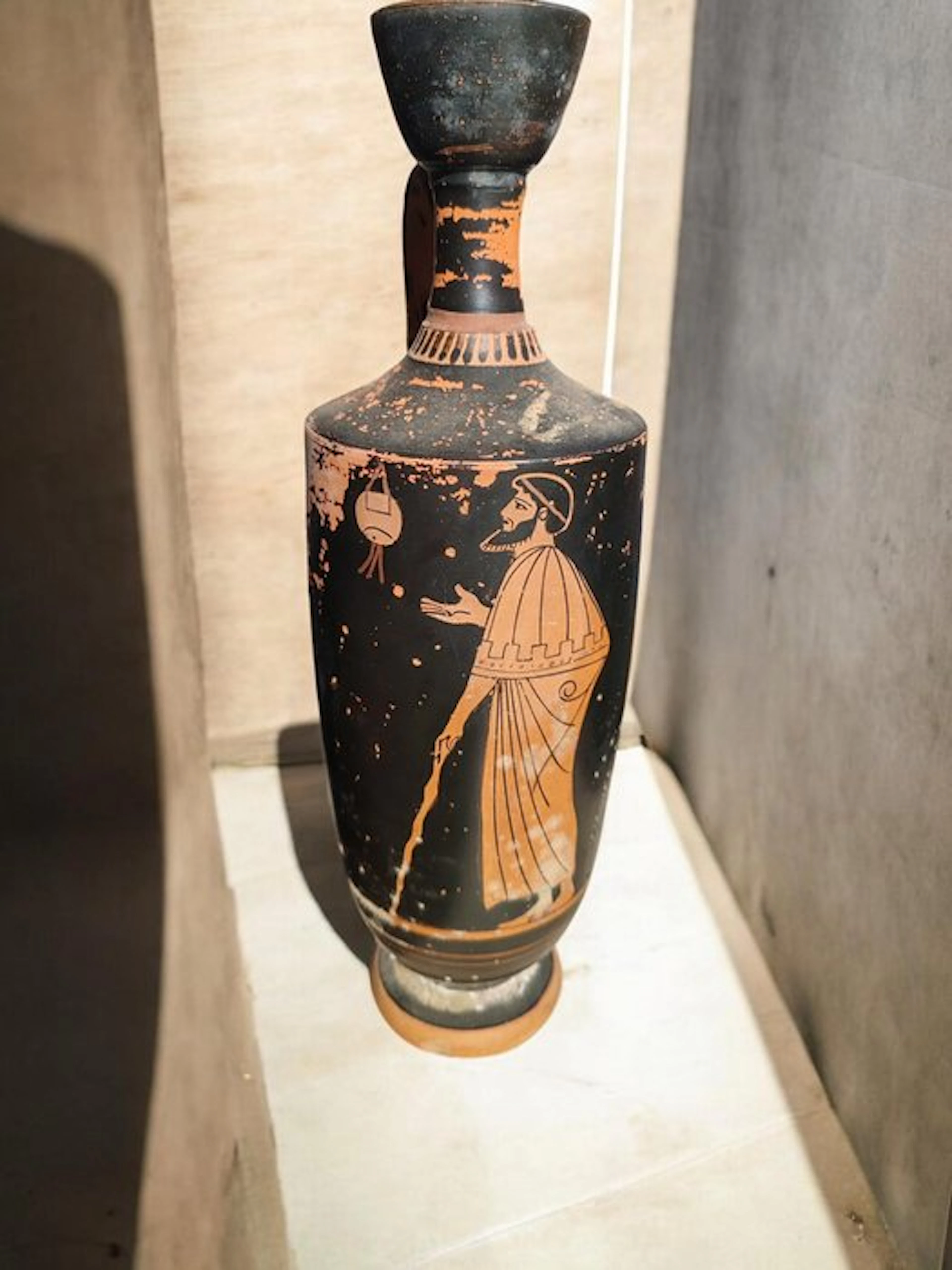 Pottery, Replica of Ancient Greek ceramic lekythos Vase - 30 cm