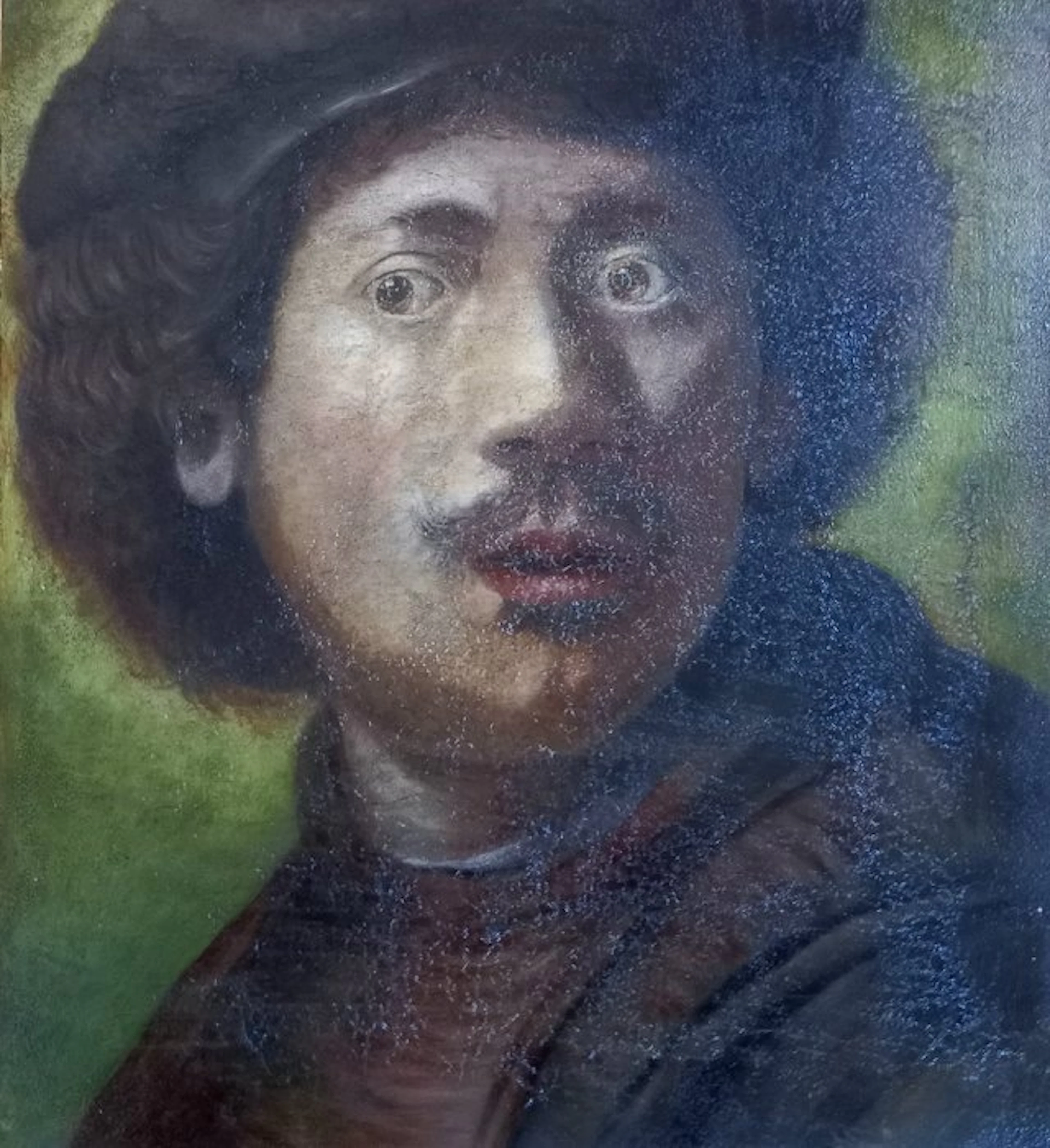 Rembrandt van Rijn (1606–1669), after - Selbstportrait mit aufgerissenen Augen