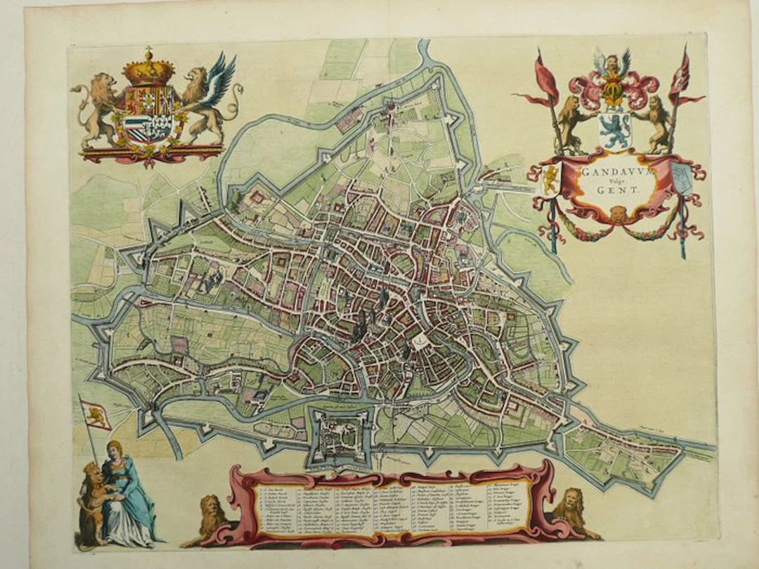 Belgium - Ghent; J. Blaeu - Gandanum vulgo Gent - 1621-1650