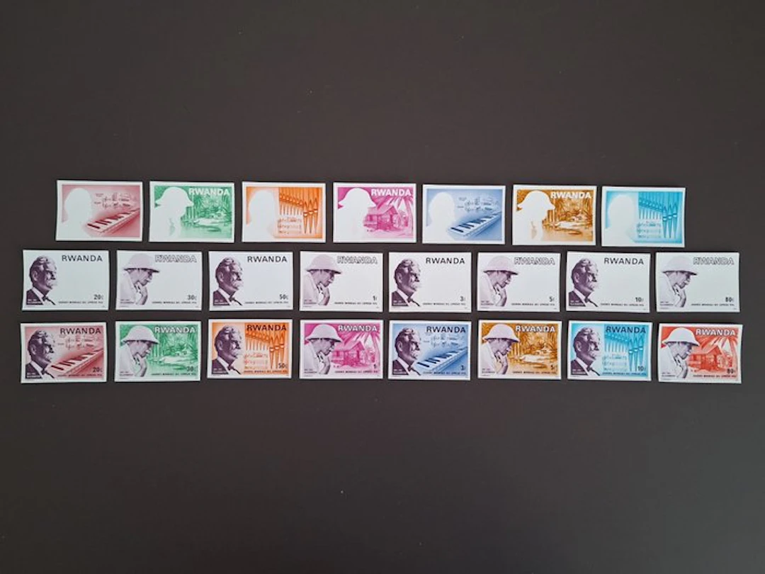 Rwanda 1976 - 23 Color proofs from no