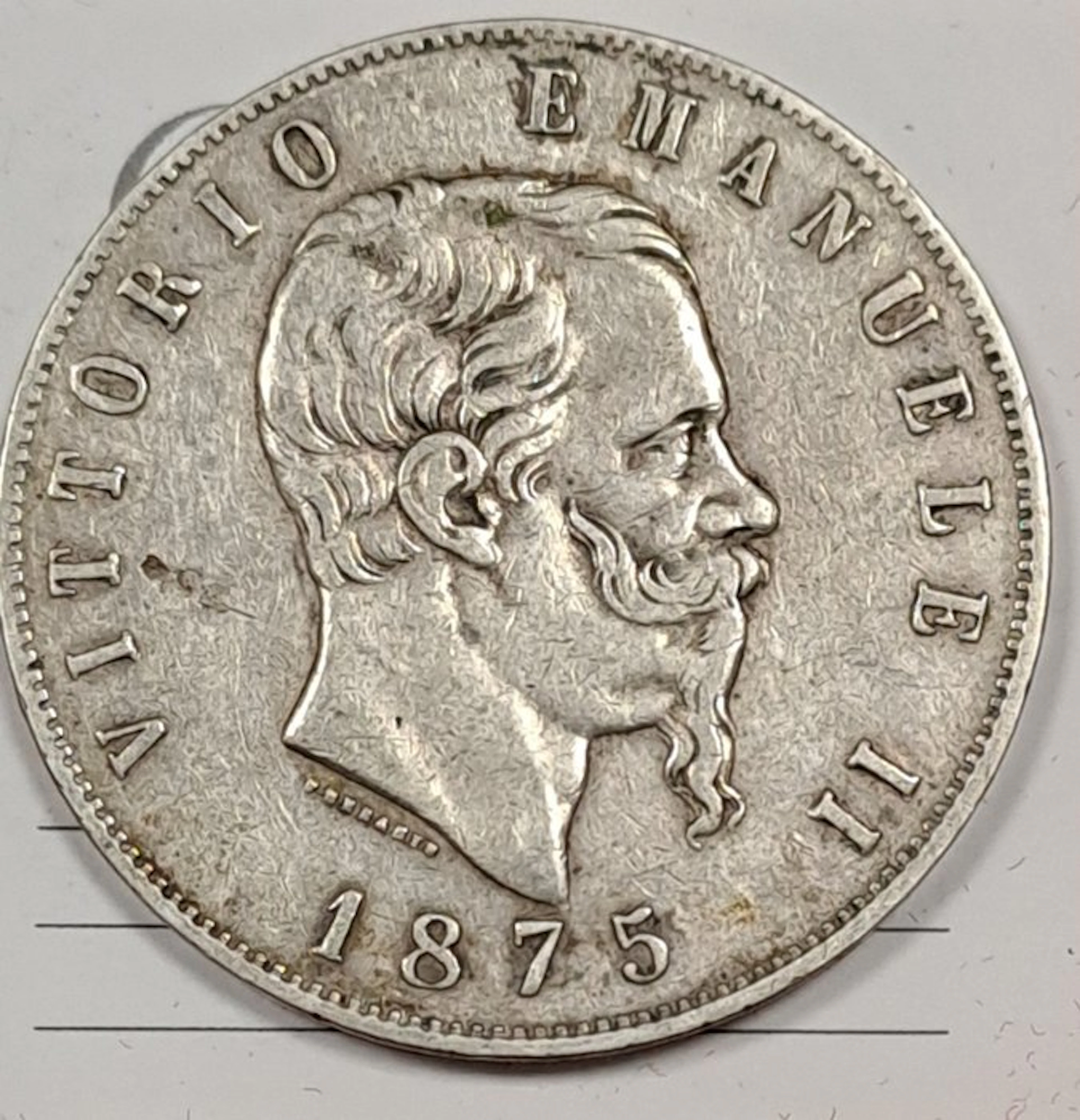 Italy. Vittorio Emanuele II. 5 Lire 1875 (No reserve price)
