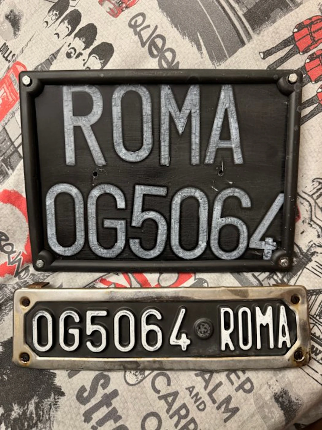 Number plate (2) - Fiat - coppia targhe Roma - 1970-1980