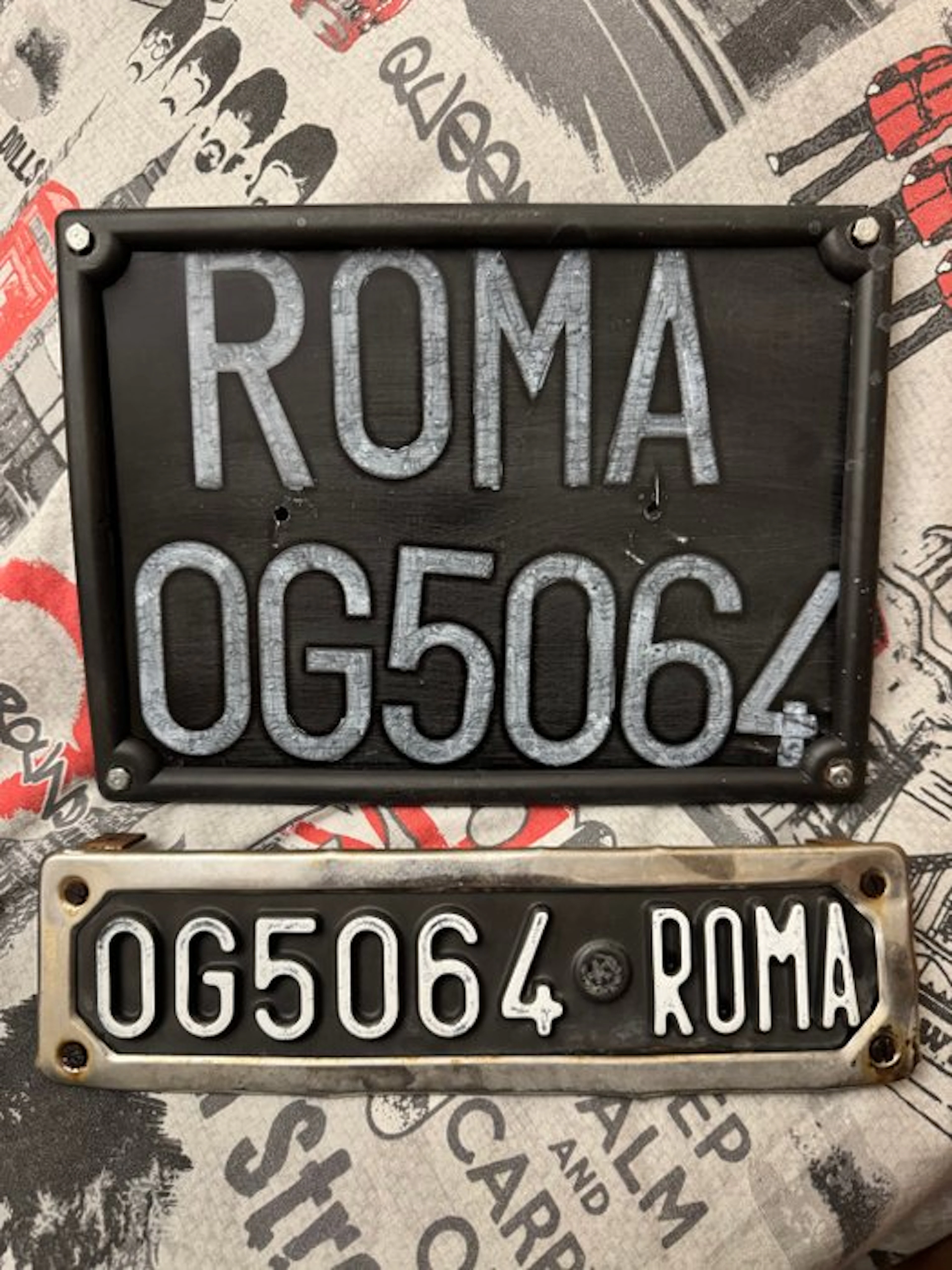 Number plate (2) - Fiat - coppia targhe Roma - 1970-1980
