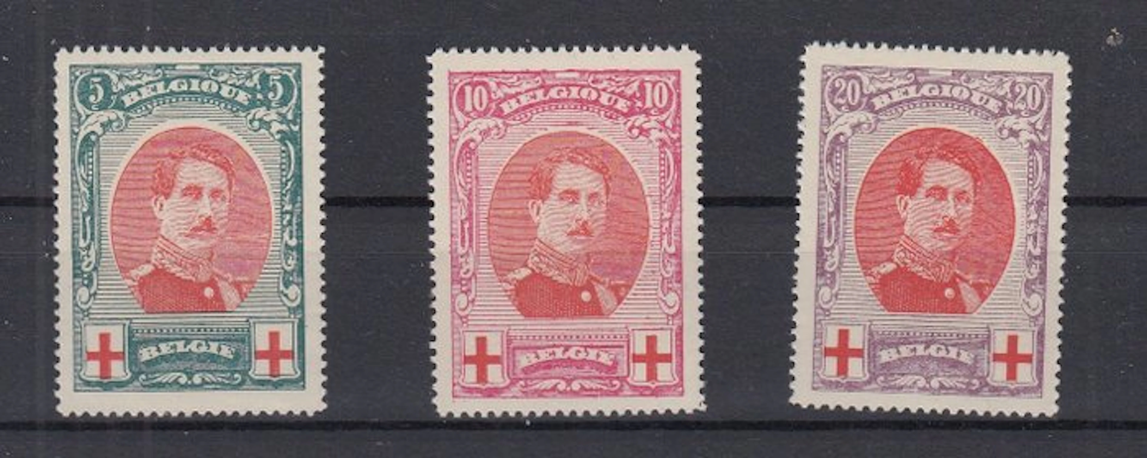 Belgium 1912 - Red Cross - OBP : 132/134