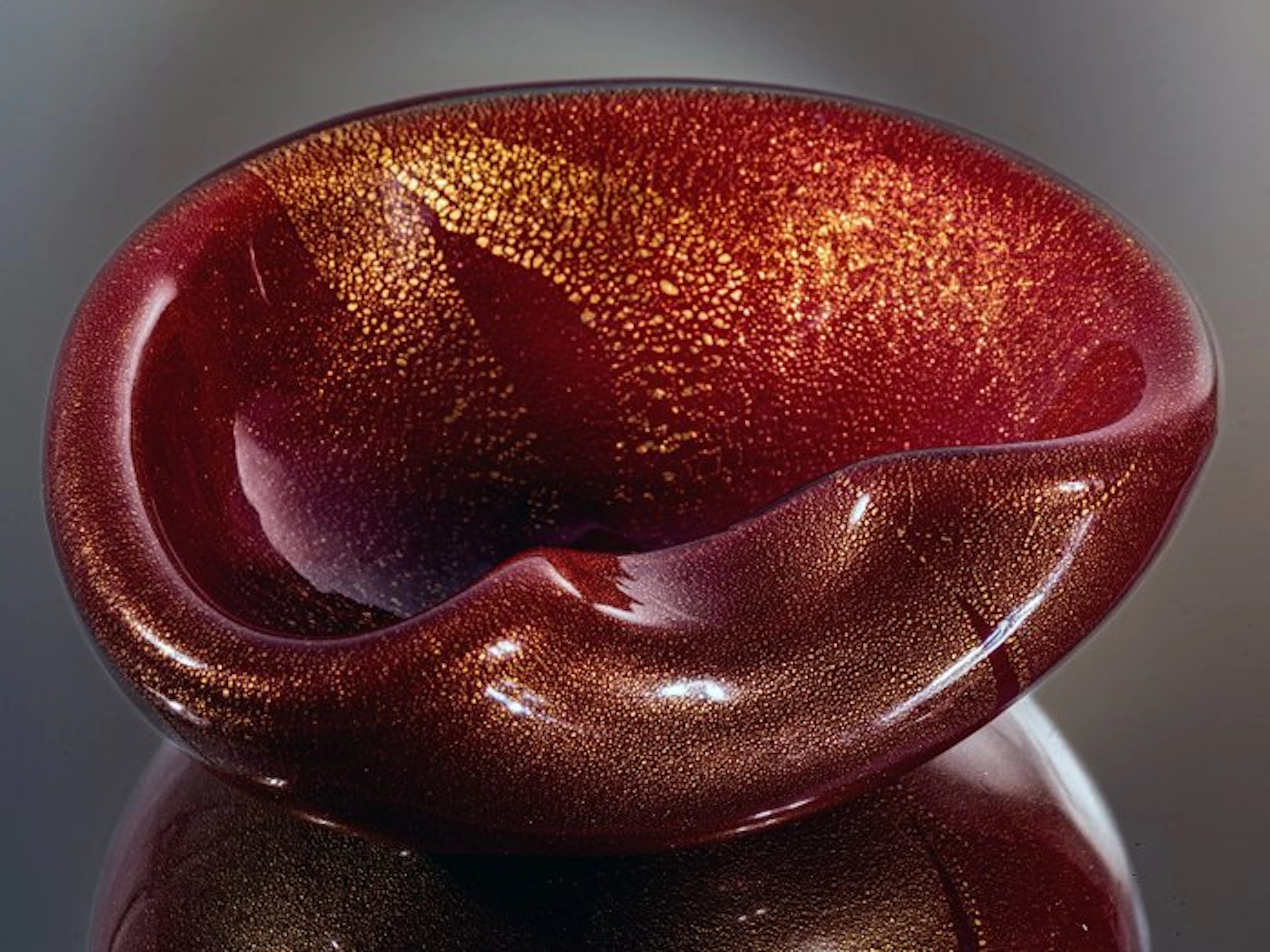 Murano - Dish - Aschenbecher mit Blattgold - Mid Century...