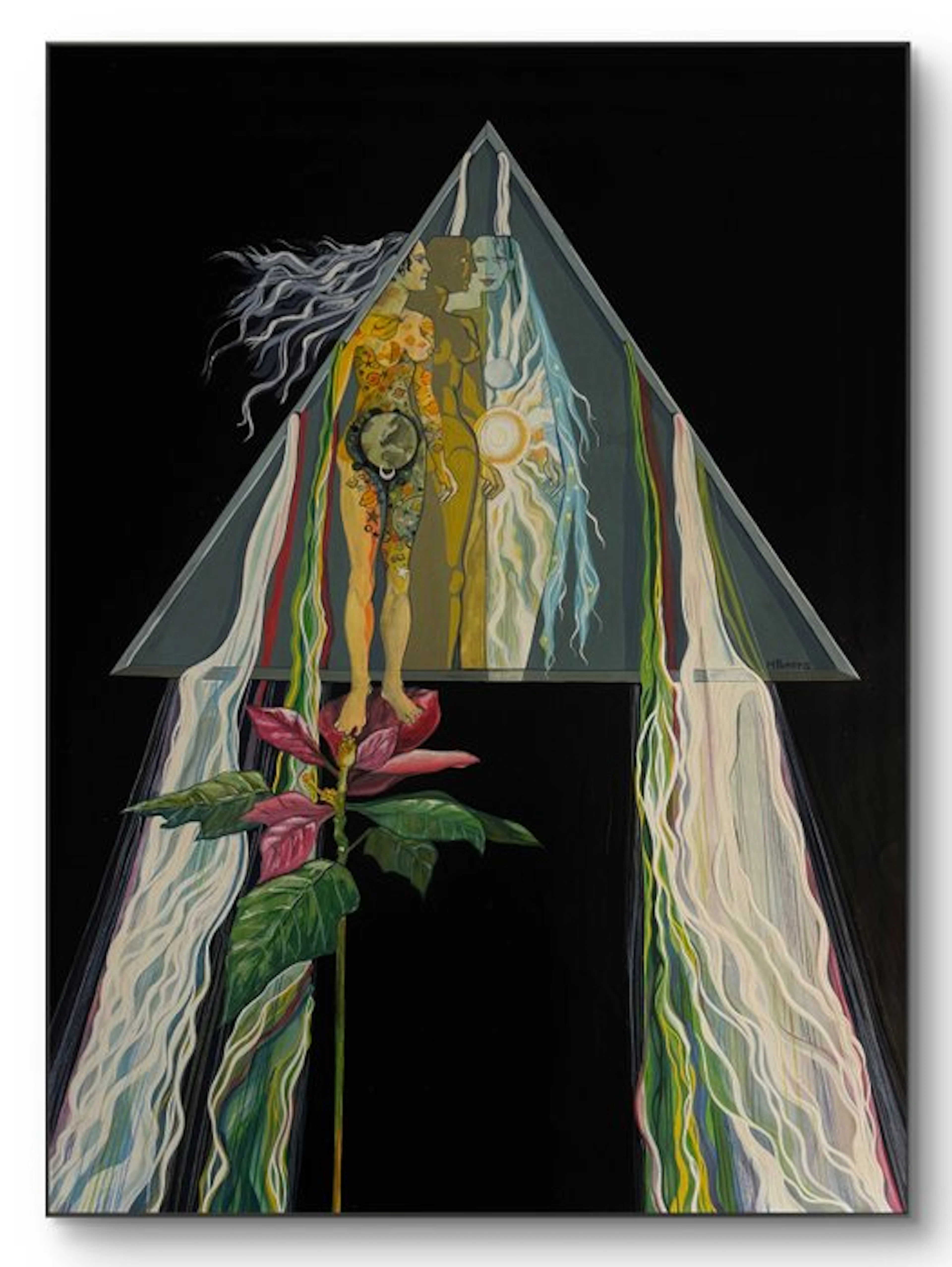 Hans Beers (1946) - La Naissance Cosmique - peinture surréaliste