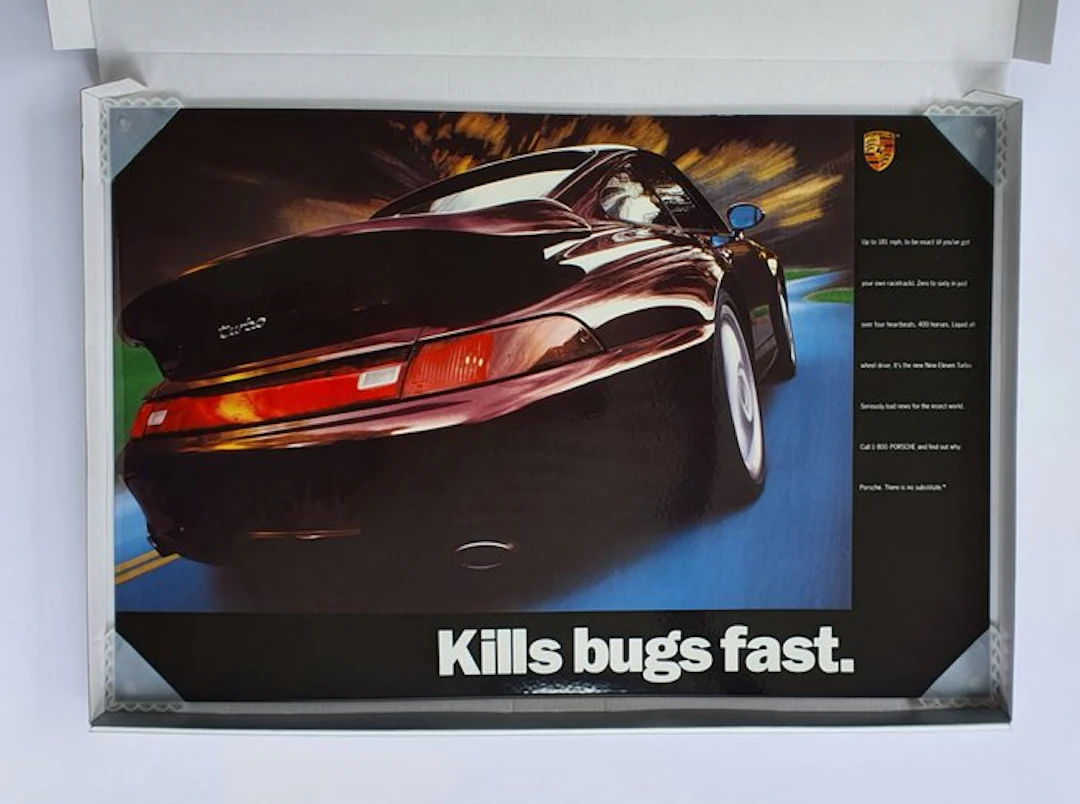 Enamel plate - Enamelled Porsche Classic plaque – 'Kills...