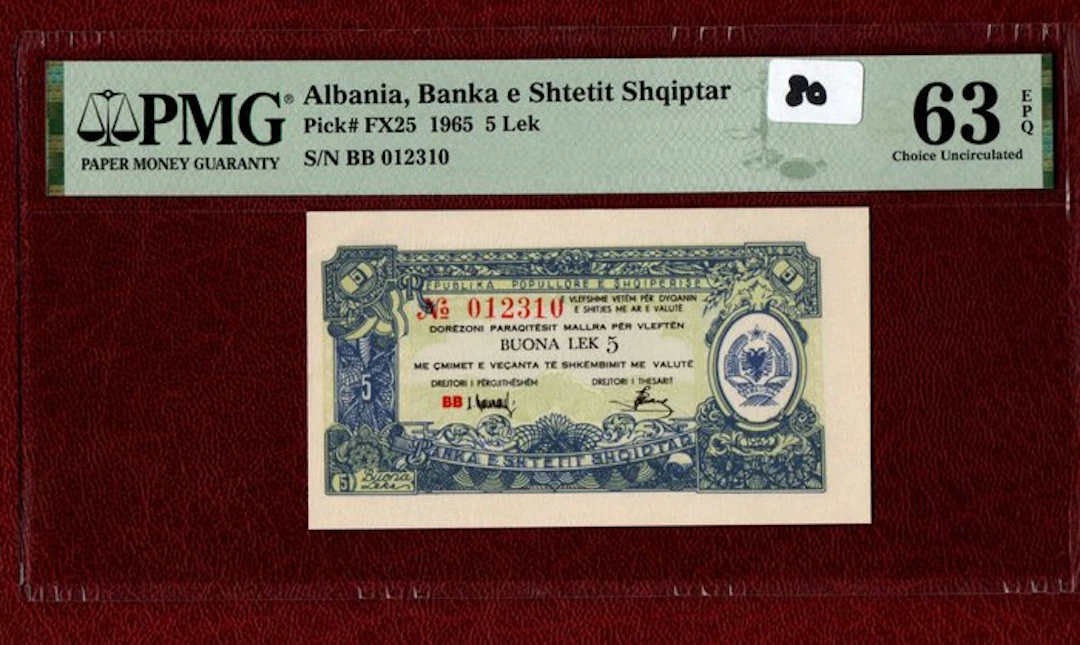 Albania. - 5 Lek 1965 - Pick FX25 (No reserve price)