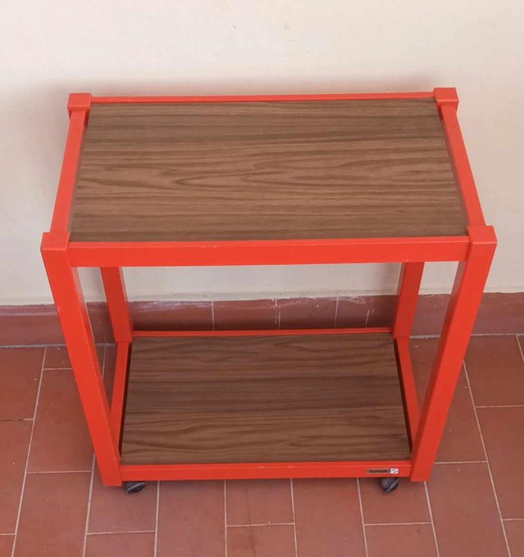 Zuenelli - Trolley - TV cart - Wood, Plastic - Stile Space Age - Orange