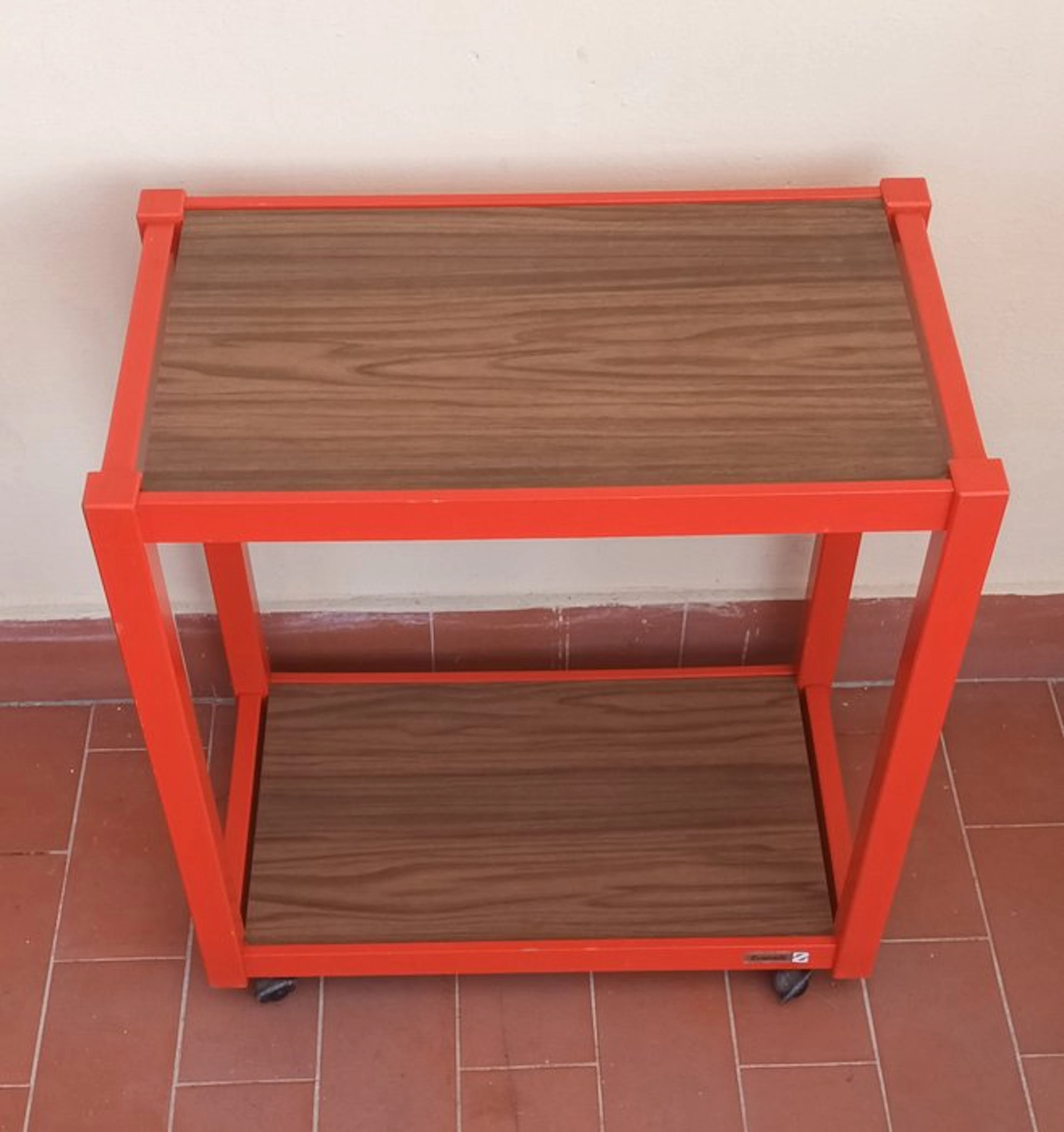 Zuenelli - Trolley - TV cart - Wood, Plastic - Stile Space Age - Orange