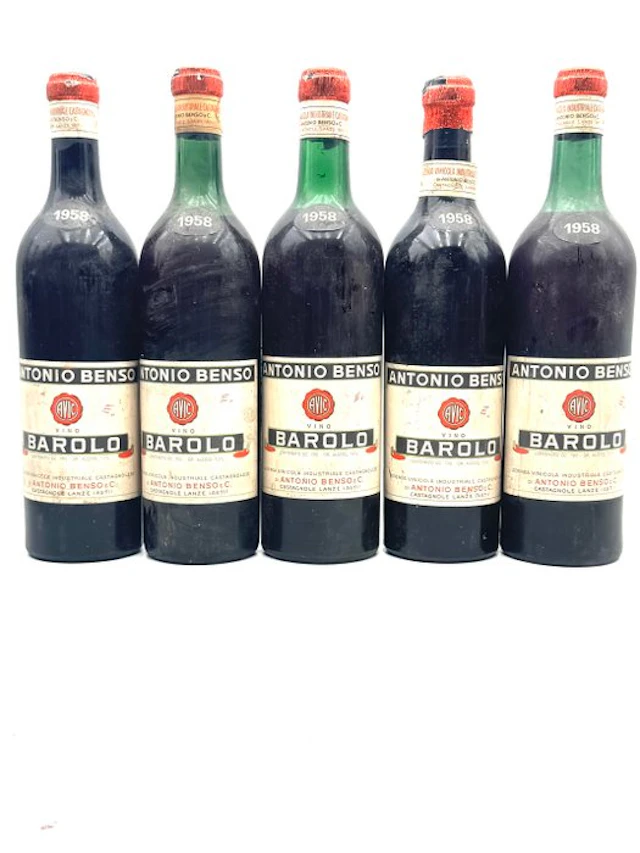 1958 Antonio Benso - Barolo - 5 Bottles 70 cl