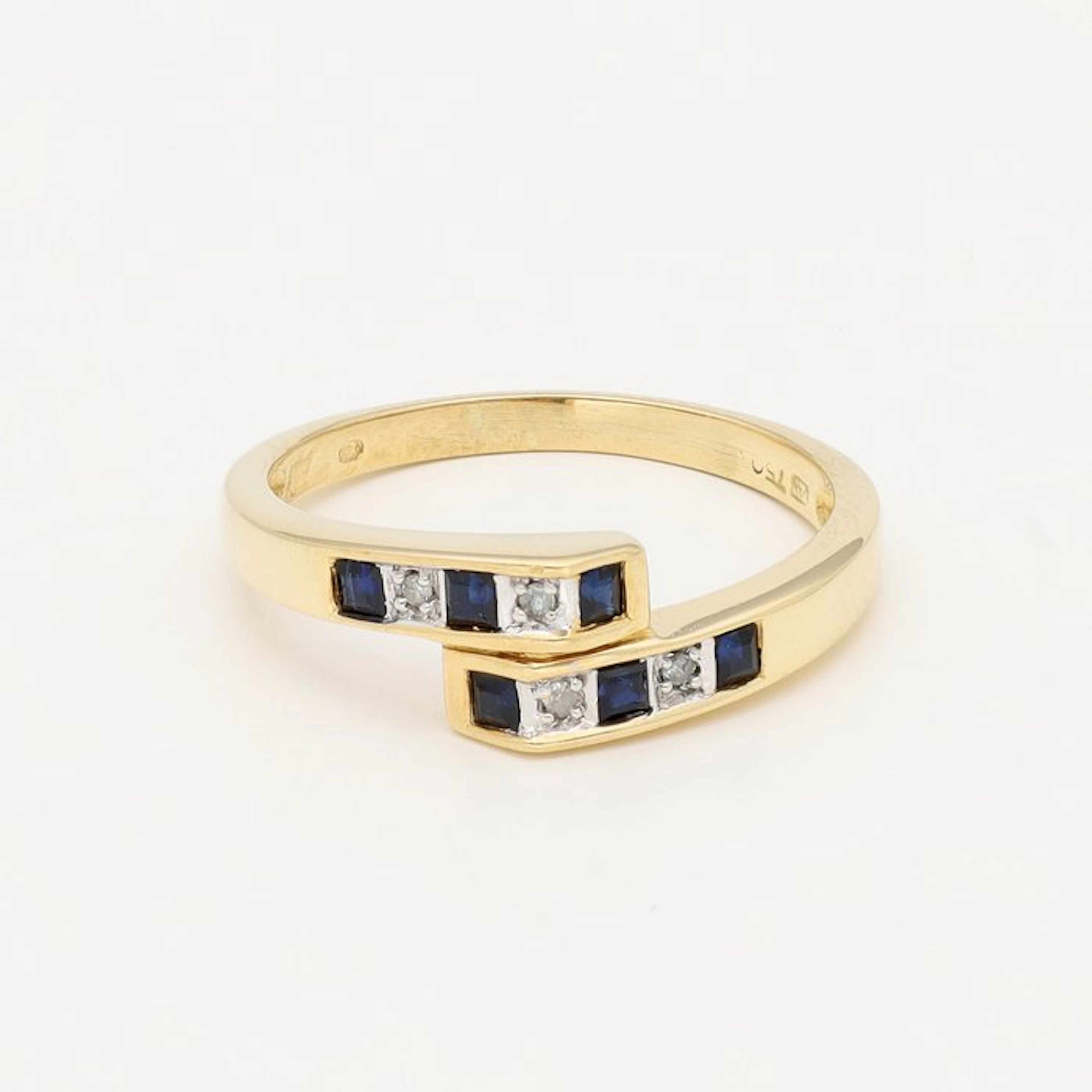 Ring - 18 kt. Yellow gold Sapphire - Diamond