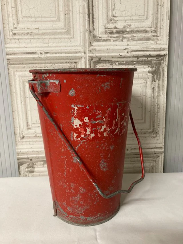 Bucket - Metal, Zinc - Old Blus bucket - Bucket / ideal for wastepaper bin