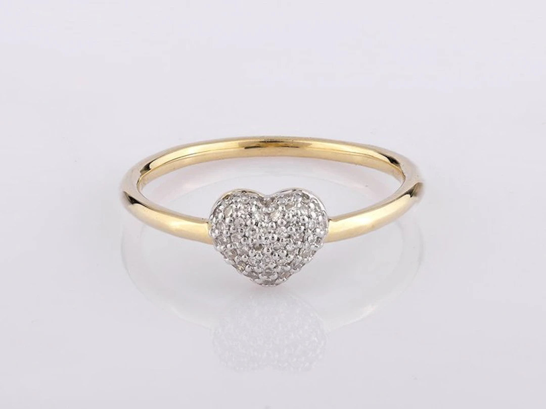 Ring - 14 kt. Yellow gold - 0.16ct. tw. Diamond (Natural)