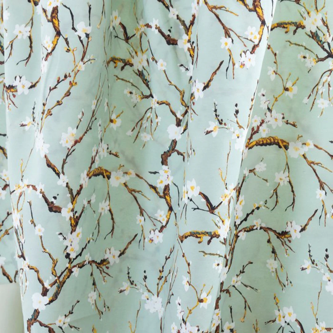 BA069 - Elegant Decorative Fabric – Cherry Blossom...