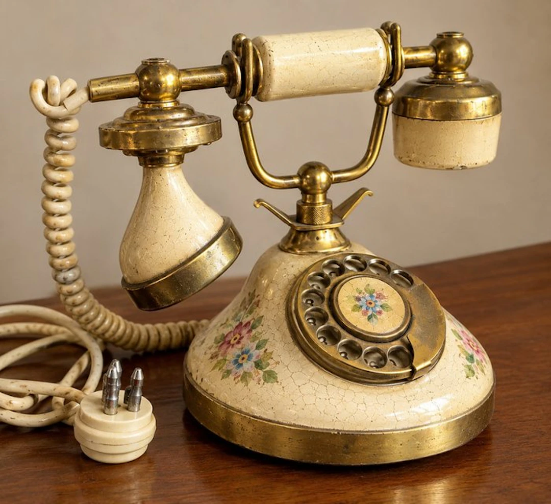 Analogue telephone - White Metal