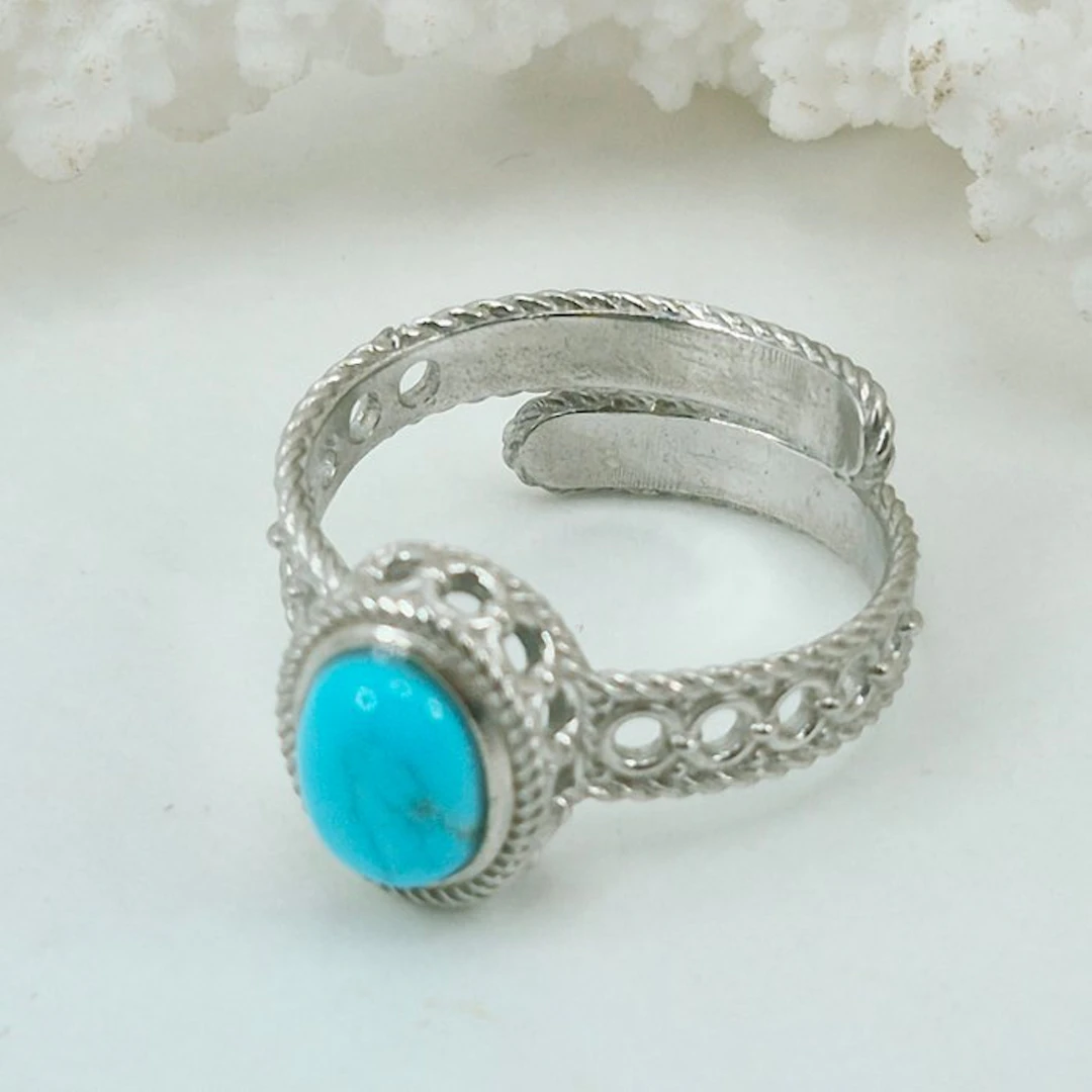 Turquoise - Silver - Ring - Turquoise Arizona