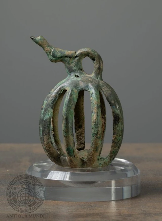 Western Asiatic Bronze Large Bronze Cage Bell - 9.5 cm