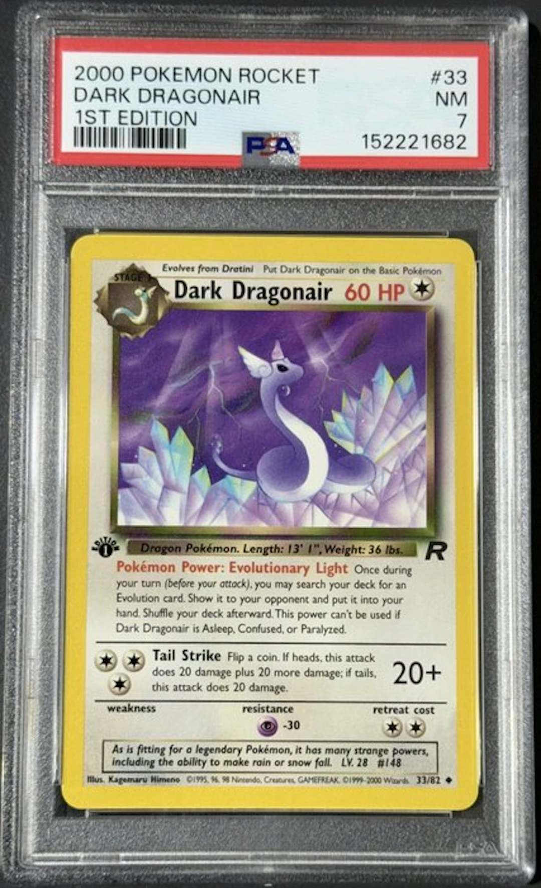 Pokémon - 1 Graded card - Dark Dragonair, Pokemon Rocket (2000) - PSA 7